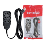 Extensão Elétrica Slim 3 Tomadas Tripolar Bivolt 3 Metros