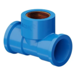 Tê com Bucha PVC Azul Roscável e Soldável 3/4" (25mm)